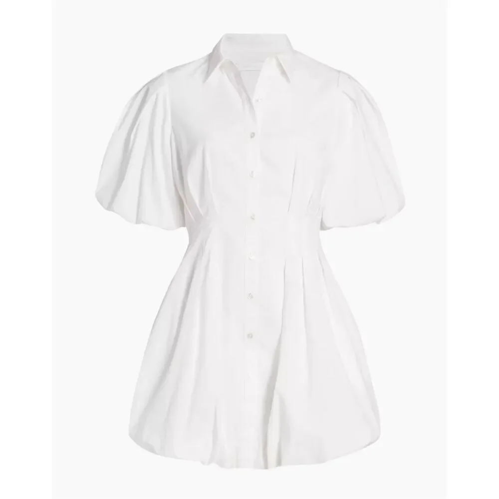 JONATHAN SIMKHAI Womens Signature Cleo Puff Sleeve Mini Dress White Size 6 - Picture 5 of 11